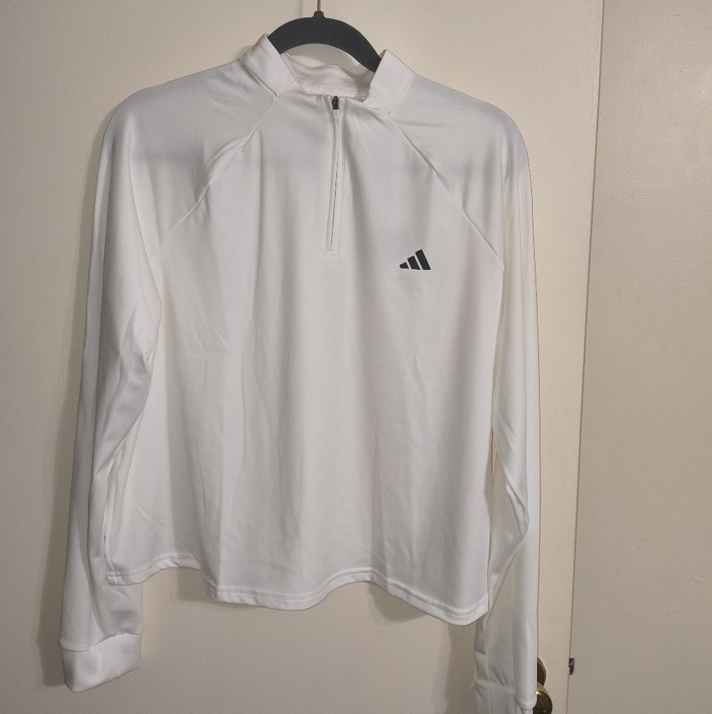 Adidas White Women's 1/4 Zip Sweatshirt